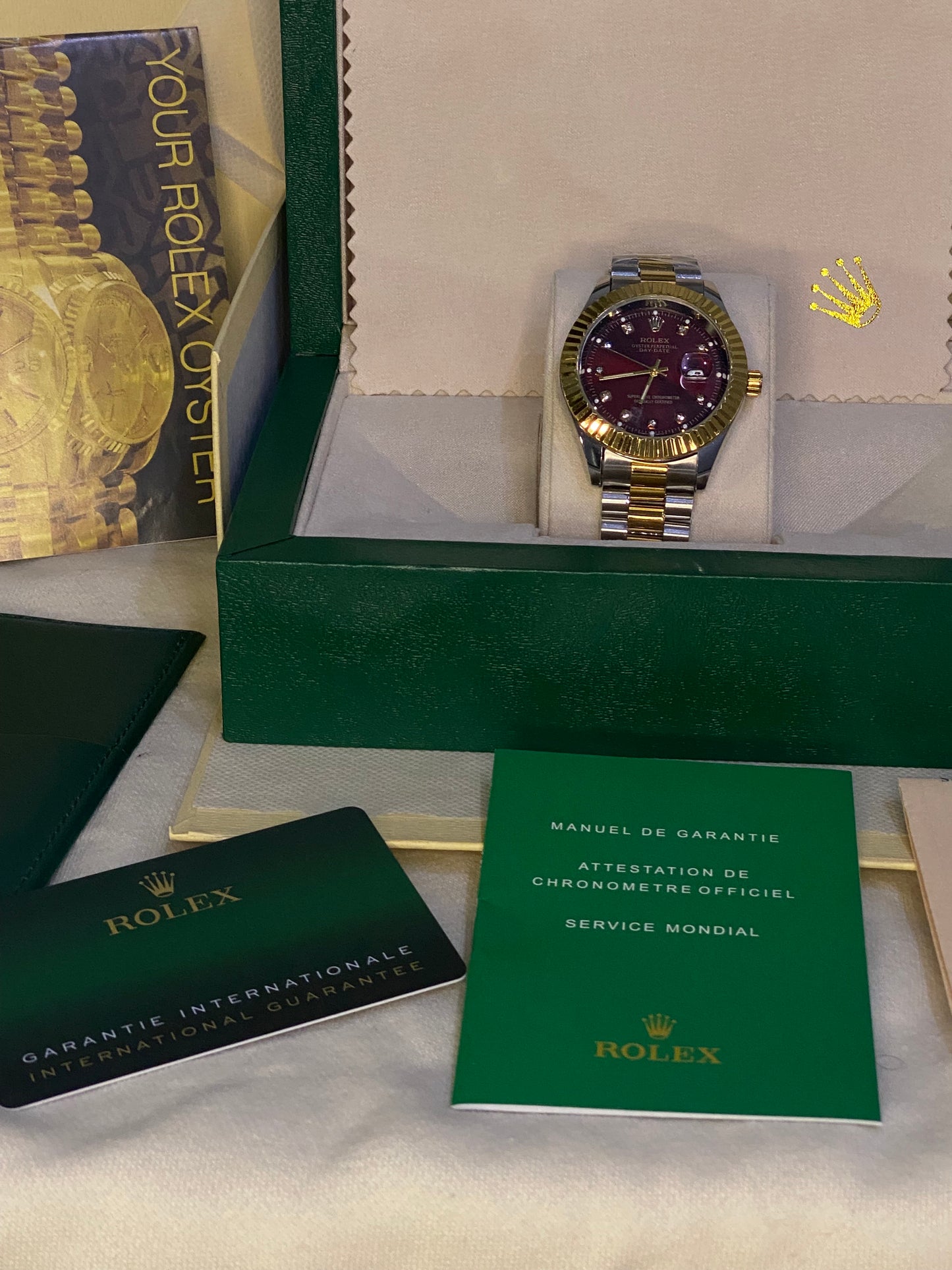 ROLEX Datejust Maroon & Gold