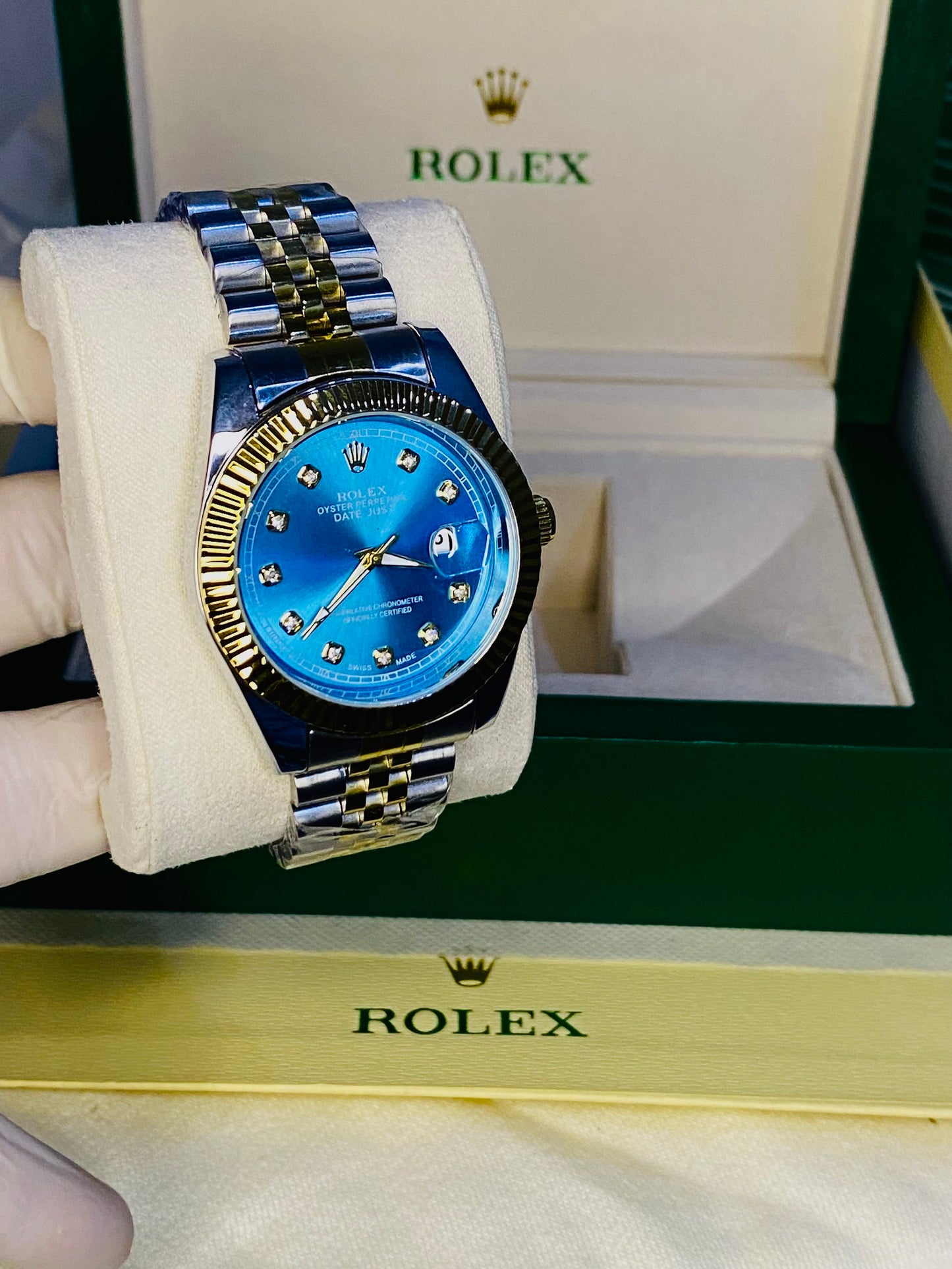 ROLEX Datejust Tiffany & Gold